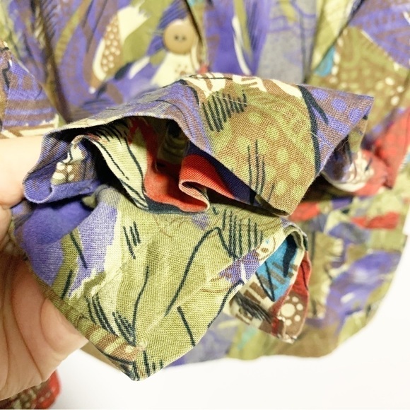 VINTAGE Como Diffusion Cotton with Abstract Pattern Blazer Size 12 - Picture 8 of 12